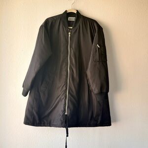 Cherish Black Longline Bomber Jacket